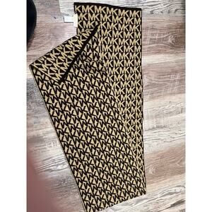 Michael Kors MK Monogram Brown Tan Fall Winter Scarf